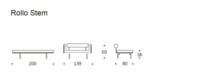 The Decorators: Canapea pat Rollo Stem Classic Elegance Burned Curry 80x200 cm