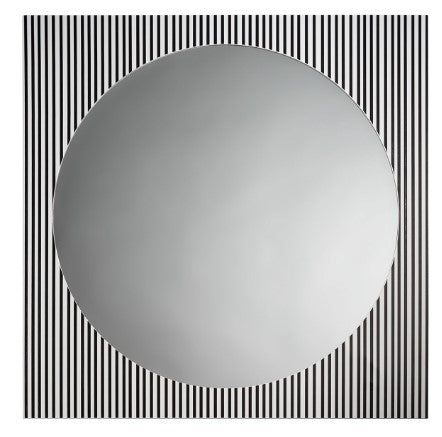 The Decorators: Oglinda patrata cu rama alb/negru -VOX Rig- 80x80 cm