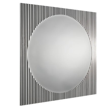 The Decorators: Oglinda patrata cu rama alb/negru -VOX Rig- 80x80 cm