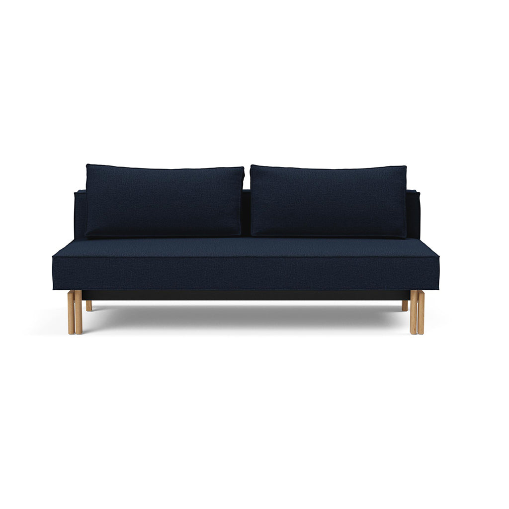 The Decorators: Canapea extensibila Sly Wood Mixed Dance Blue 140x200 cm