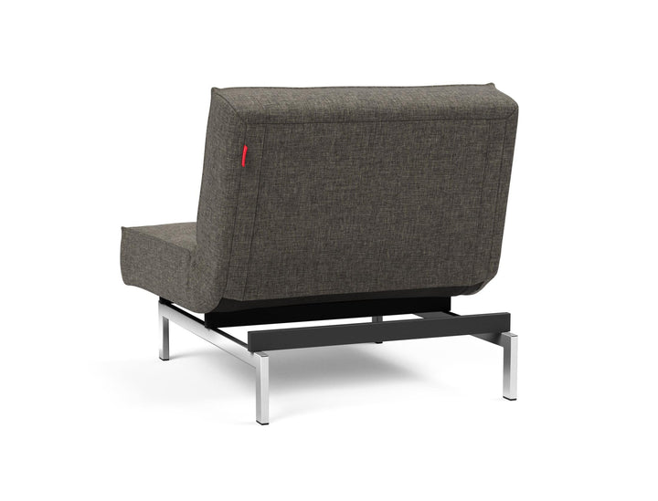 The Decorators: Fotoliu recliner Splitback Chrome Flashtex Dark Grey 115x90cm
