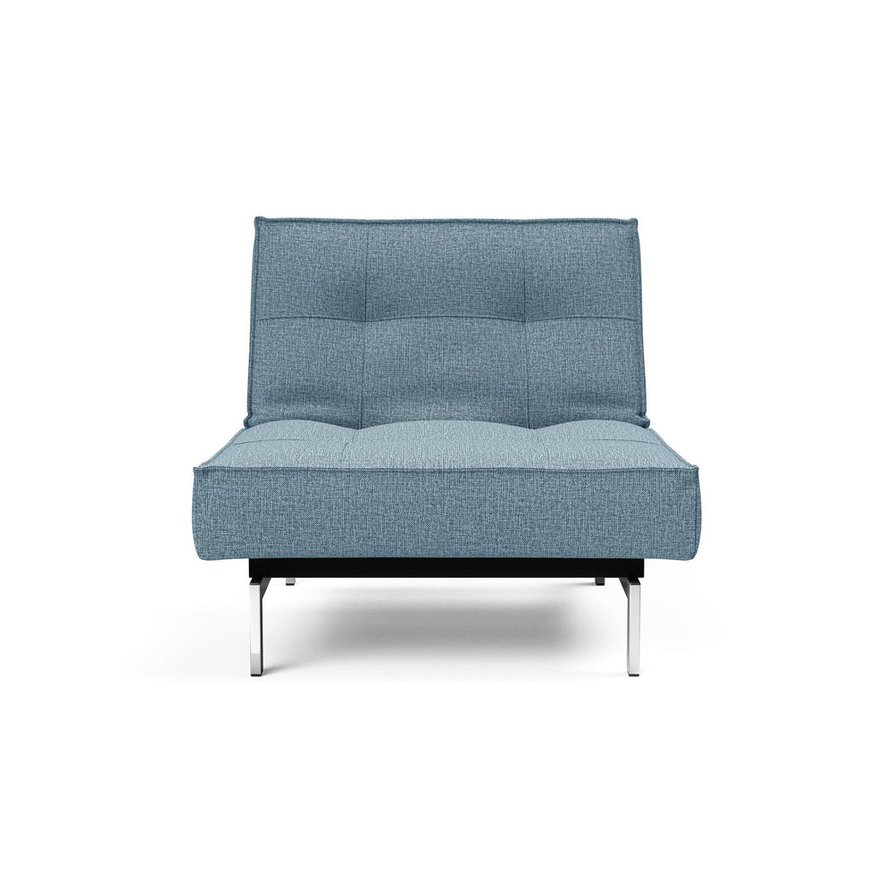 The Decorators: Fotoliu recliner Splitback Chrome Mixed Dance Light Blue 115x90cm