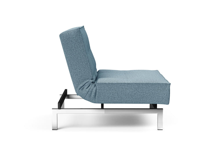 The Decorators: Fotoliu recliner Splitback Chrome Mixed Dance Light Blue 115x90cm
