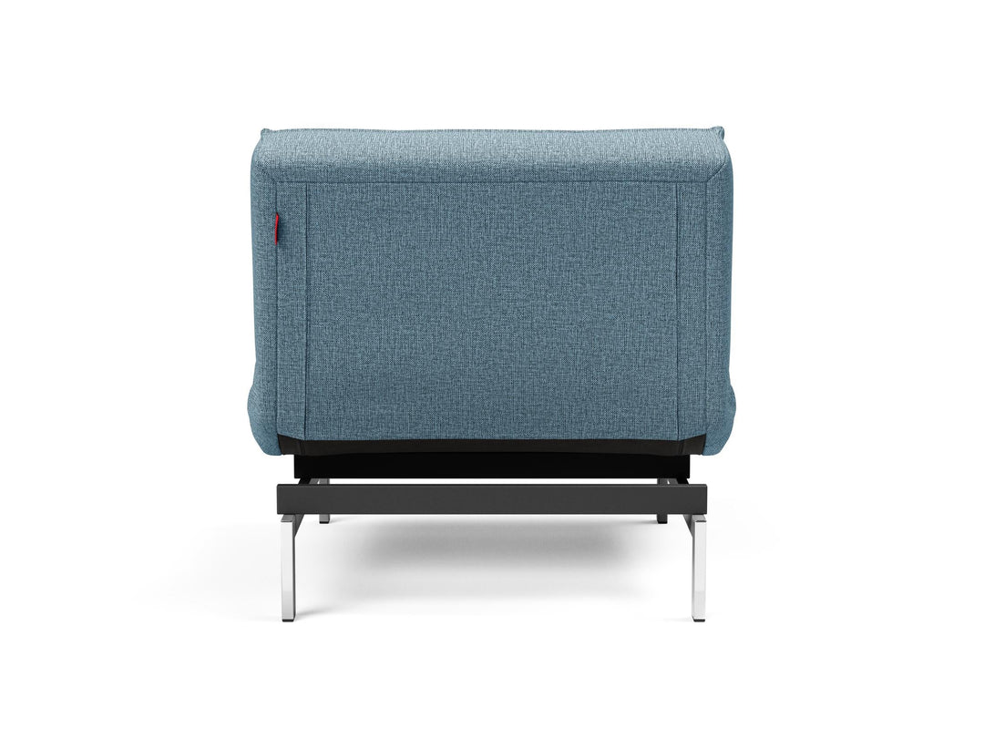 The Decorators: Fotoliu recliner Splitback Chrome Mixed Dance Light Blue 115x90cm