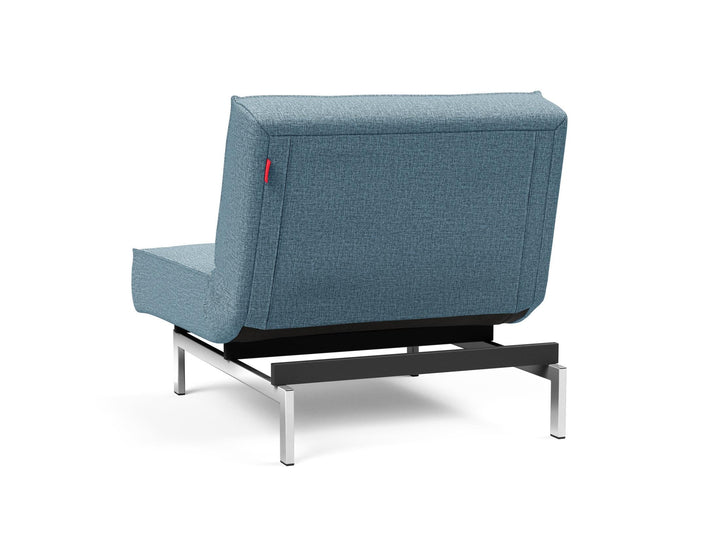 The Decorators: Fotoliu recliner Splitback Chrome Mixed Dance Light Blue 115x90cm