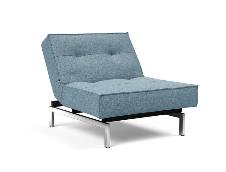 The Decorators: Fotoliu recliner Splitback Chrome Mixed Dance Light Blue 115x90cm
