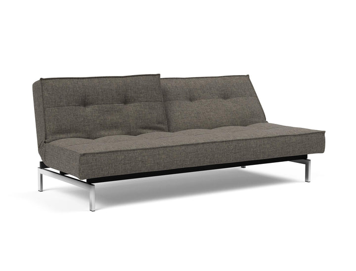 The Decorators: Canapea extensibila Splitback Chrome Flashtex Dark Grey 115x210cm