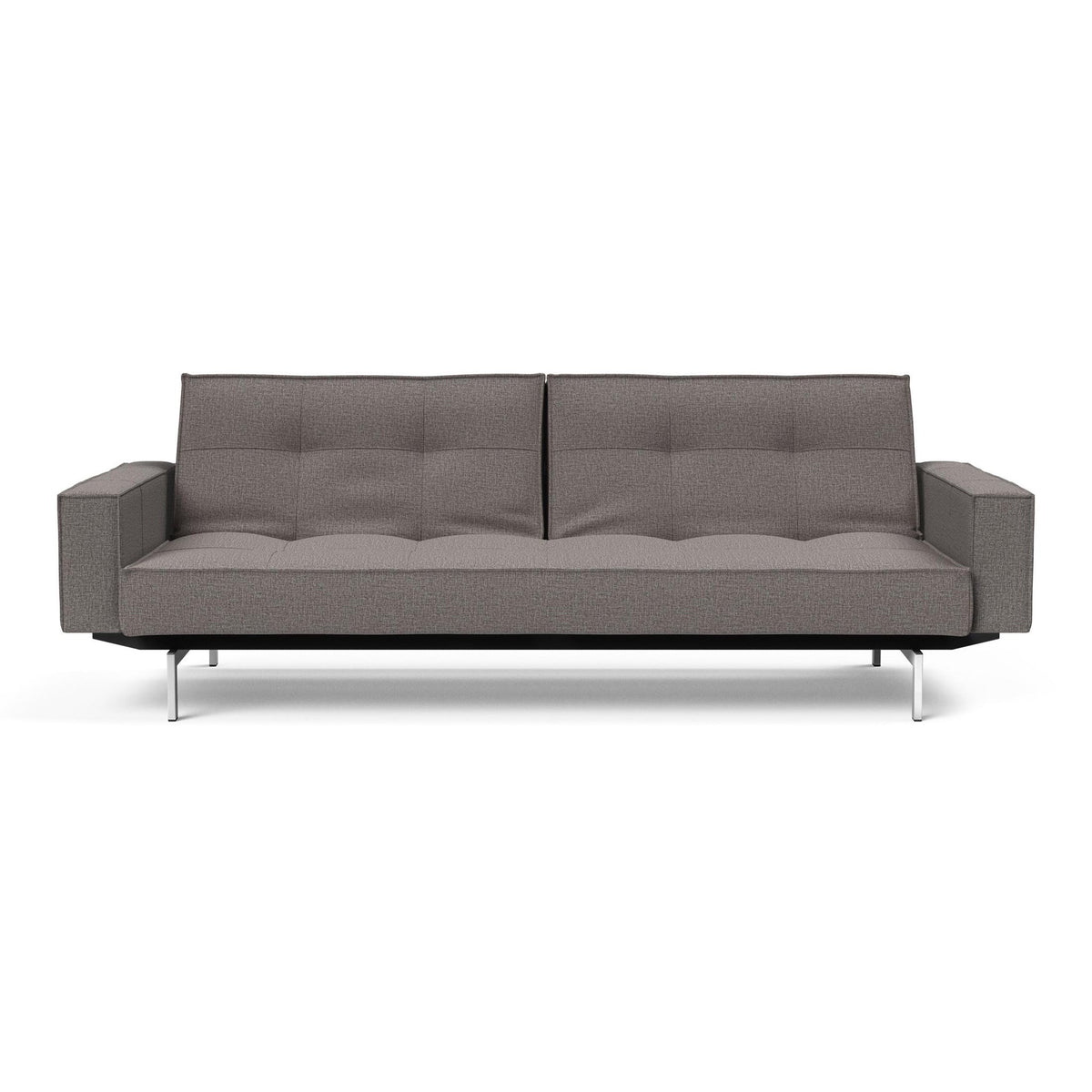 Canapea extensibila cu brate Splitback Chrome Mixed Dance Grey 115x210cm