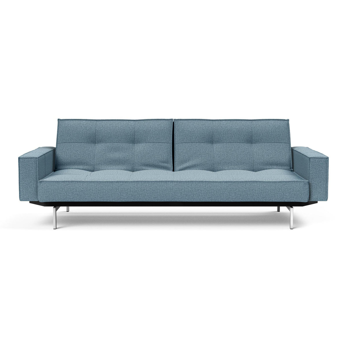 Canapea extensibila cu brate Splitback Chrome Mixed Dance Light Blue 115x210cm
