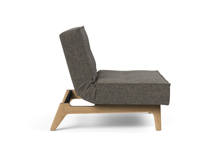The Decorators: Fotoliu recliner Splitback Eik Oak Flashtex Dark Grey  115x90cm