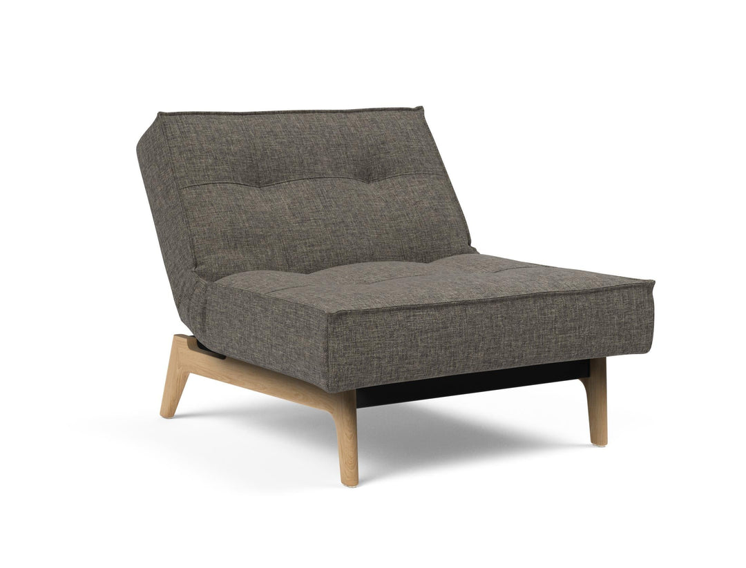 The Decorators: Fotoliu recliner Splitback Eik Oak Flashtex Dark Grey  115x90cm