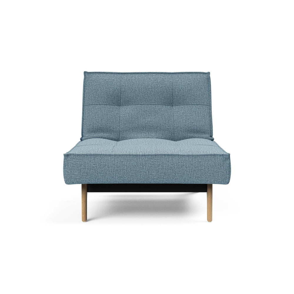 The Decorators: Fotoliu recliner Splitback Eik Oak Mixed Dance Light Blue 115x90cm