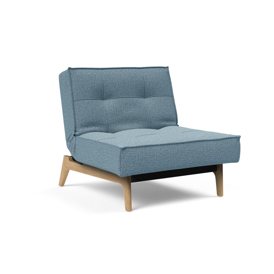 The Decorators: Fotoliu recliner Splitback Eik Oak Mixed Dance Light Blue 115x90cm