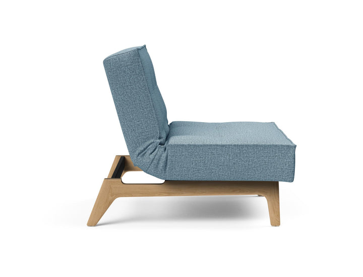 The Decorators: Fotoliu recliner Splitback Eik Oak Mixed Dance Light Blue 115x90cm
