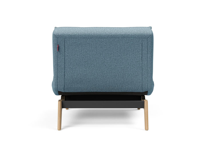 The Decorators: Fotoliu recliner Splitback Eik Oak Mixed Dance Light Blue 115x90cm