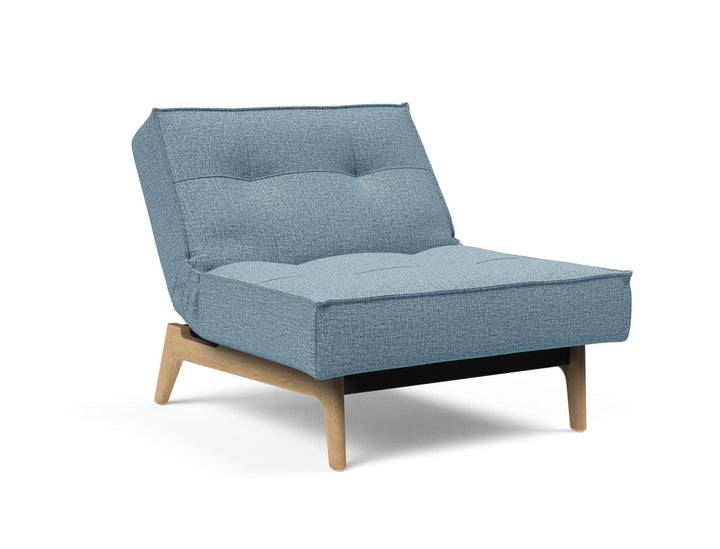 The Decorators: Fotoliu recliner Splitback Eik Oak Mixed Dance Light Blue 115x90cm