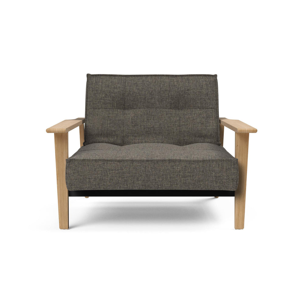 The Decorators: Fotoliu recliner Splitback Frej Oak Flashtex Dark Grey 115x90cm