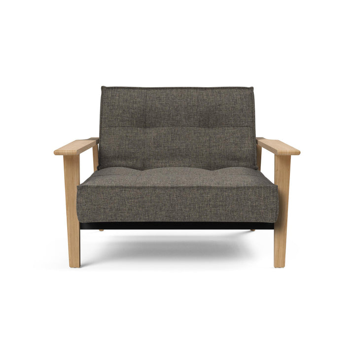 The Decorators: Fotoliu recliner Splitback Frej Oak Flashtex Dark Grey 115x90cm
