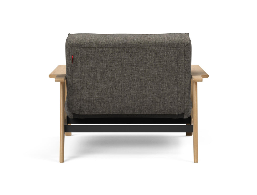 The Decorators: Fotoliu recliner Splitback Frej Oak Flashtex Dark Grey 115x90cm