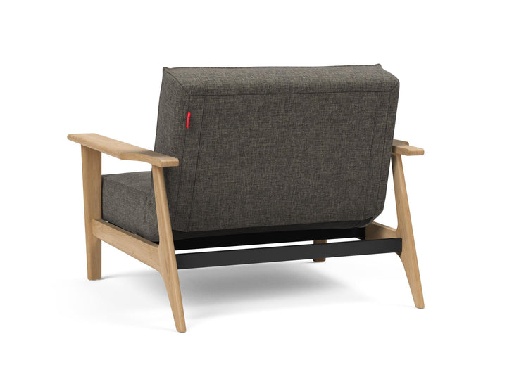 The Decorators: Fotoliu recliner Splitback Frej Oak Flashtex Dark Grey 115x90cm
