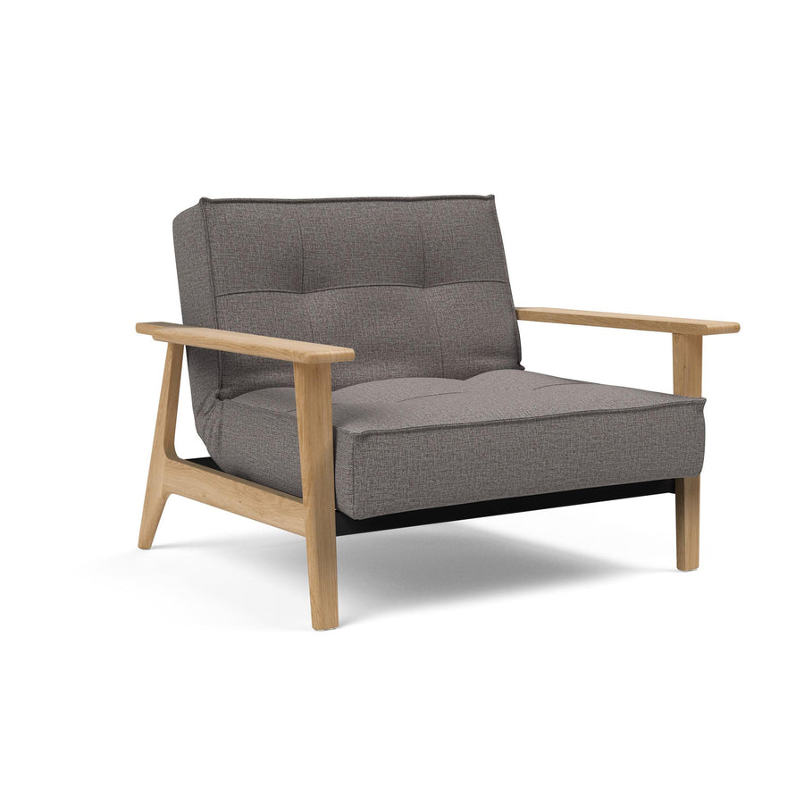 The Decorators: Fotoliu recliner Splitback Frej Oak Mixed Dance Grey 115x90cm