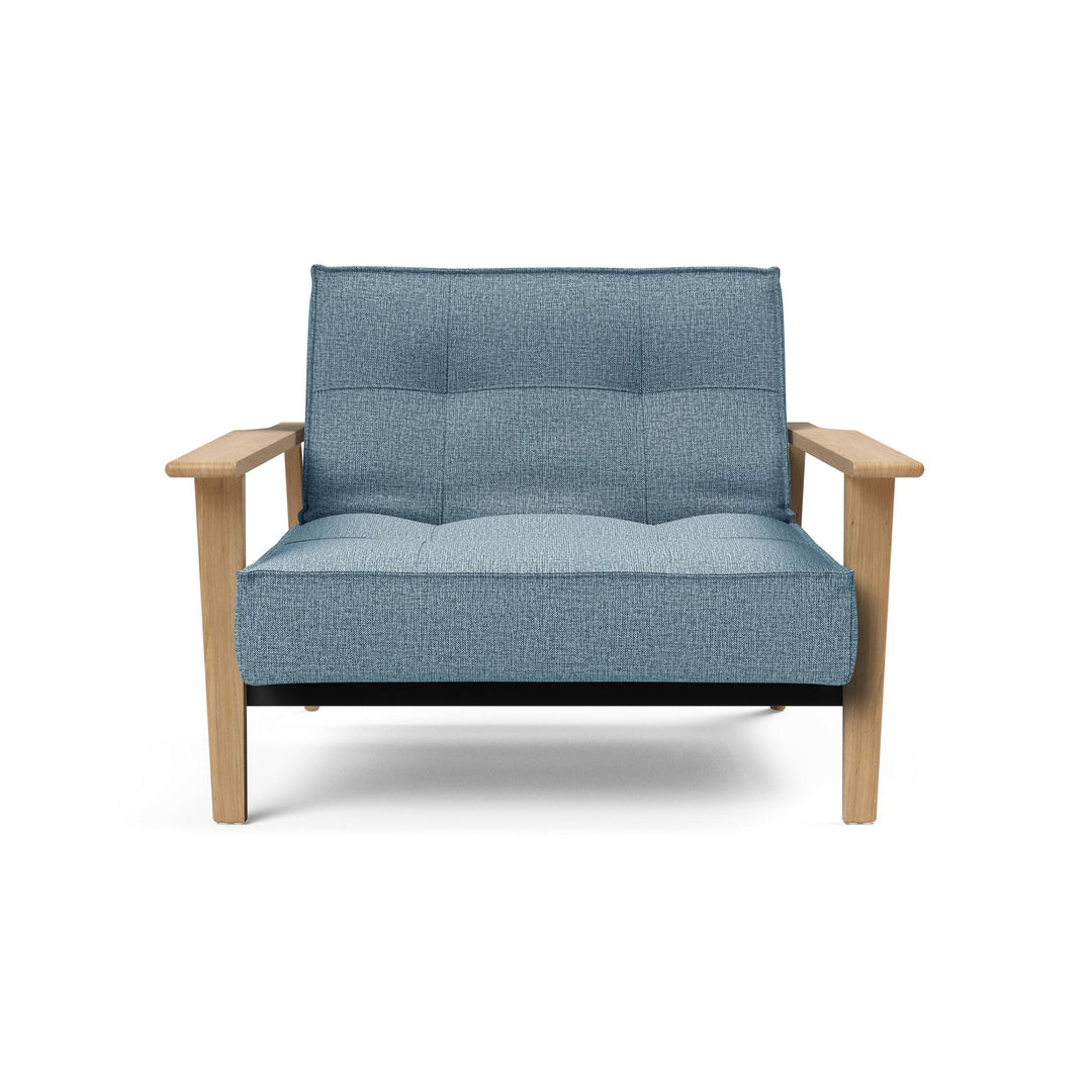The Decorators: Fotoliu recliner Splitback Frej Oak Mixed Dance Light Blue 115x90cm