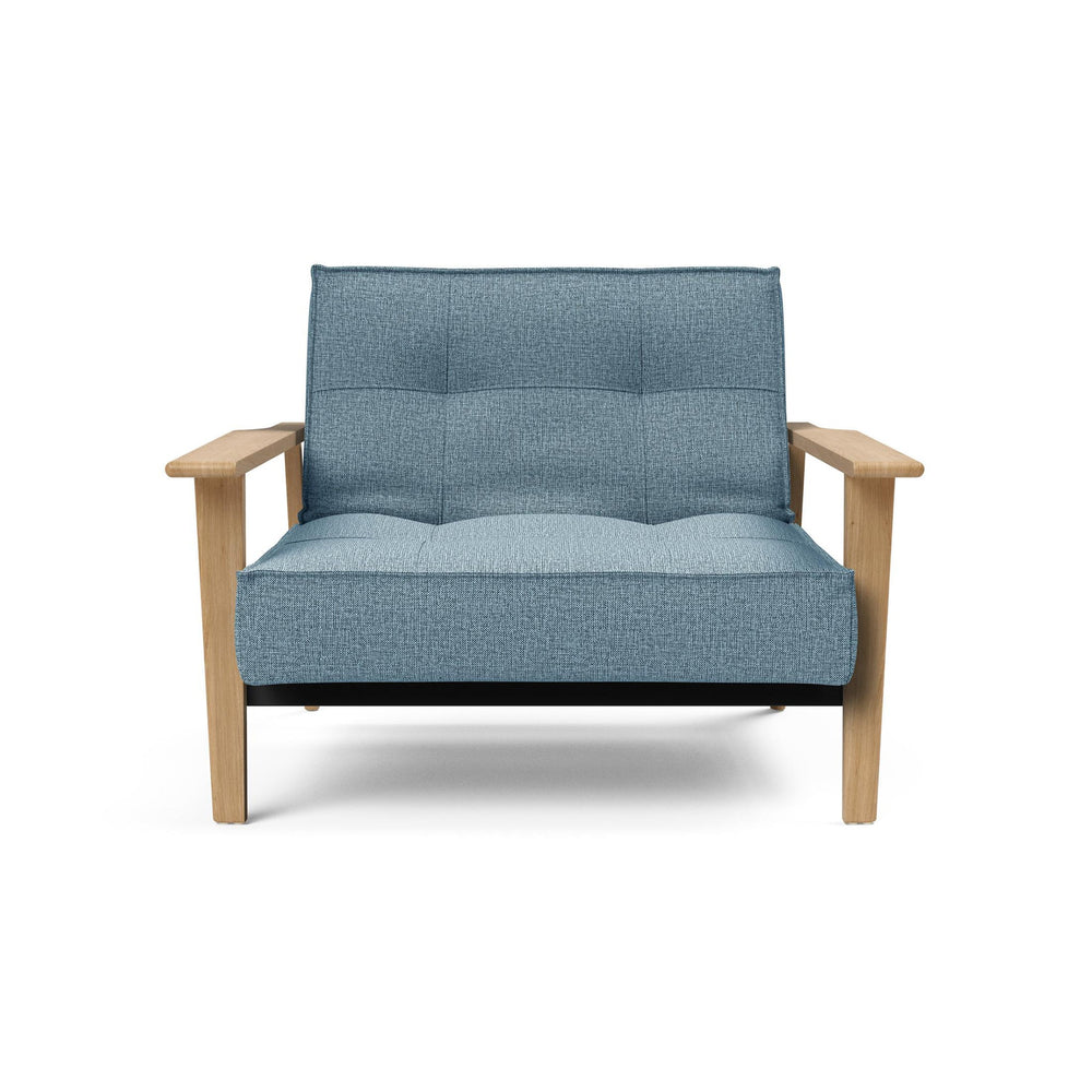 The Decorators: Fotoliu recliner Splitback Frej Oak Mixed Dance Light Blue 115x90cm