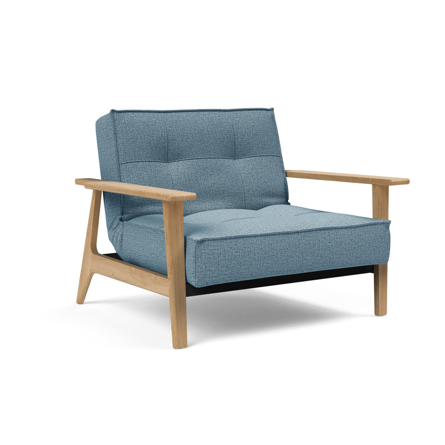 The Decorators: Fotoliu recliner Splitback Frej Oak Mixed Dance Light Blue 115x90cm