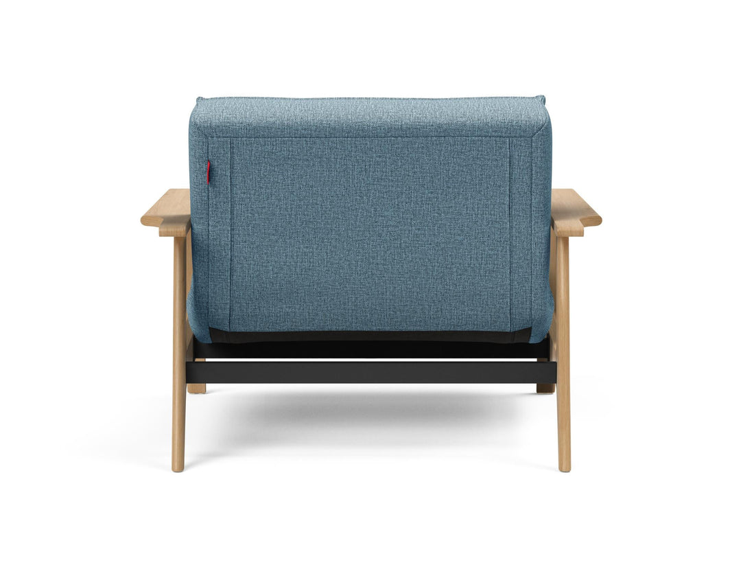 The Decorators: Fotoliu recliner Splitback Frej Oak Mixed Dance Light Blue 115x90cm