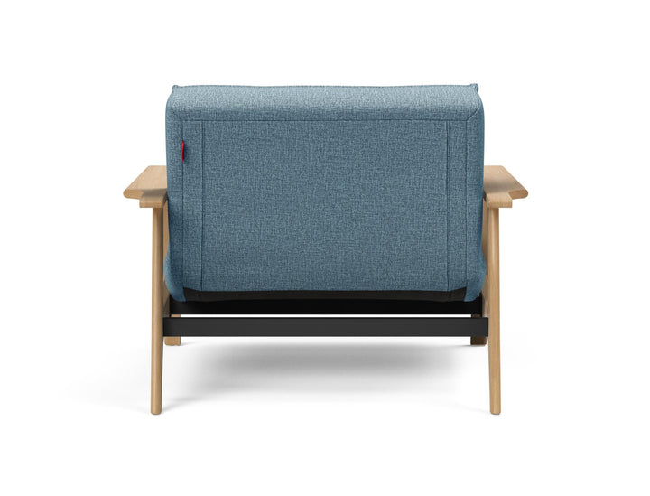 The Decorators: Fotoliu recliner Splitback Frej Oak Mixed Dance Light Blue 115x90cm