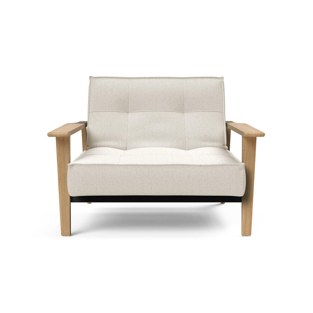 The Decorators: Fotoliu recliner Splitback Frej Oak Boucle Off White 115x90cm