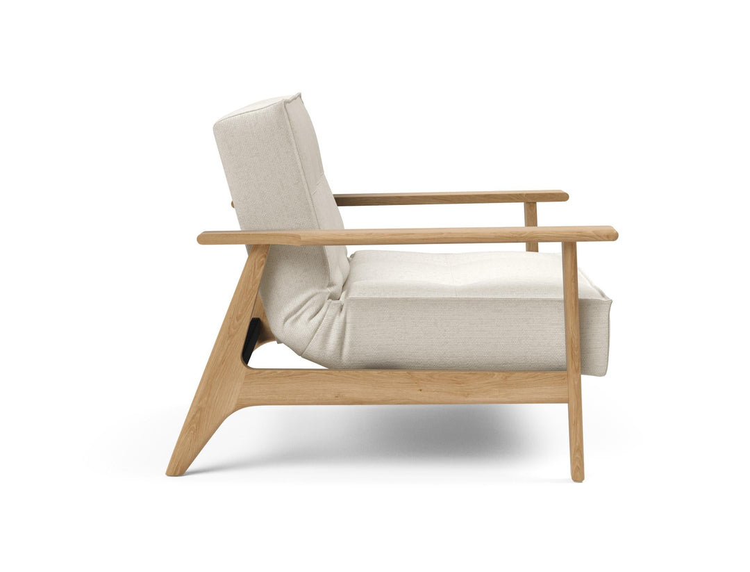 The Decorators: Fotoliu recliner Splitback Frej Oak Boucle Off White 115x90cm