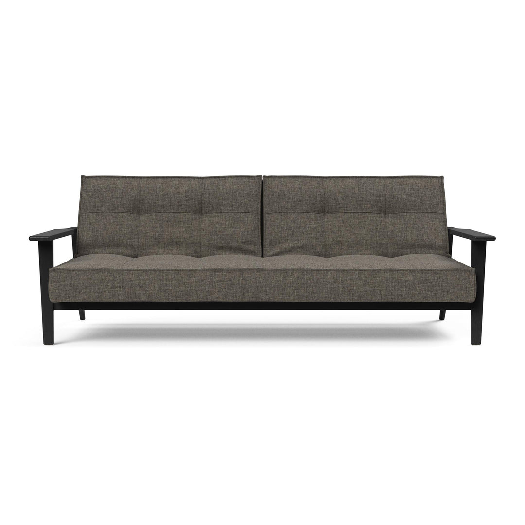 The Decorators: Canapea extensibila Splitback Smoked Oak Frej Flashtex Dark Grey 115x210cm