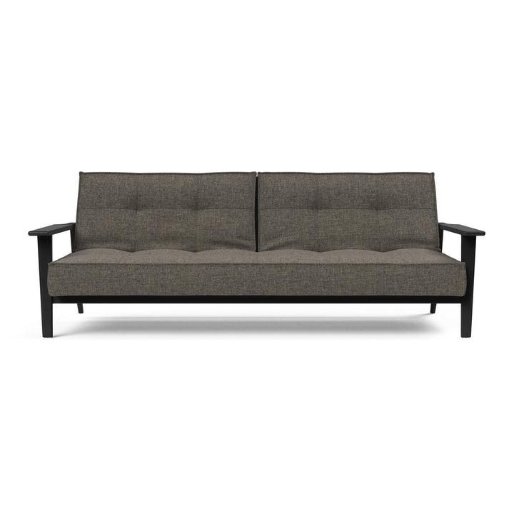 The Decorators: Canapea extensibila Splitback Smoked Oak Frej Flashtex Dark Grey 115x210cm