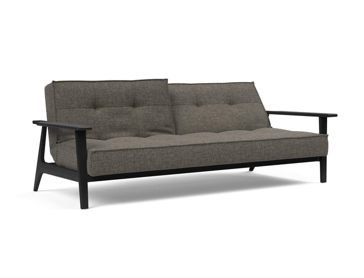 The Decorators: Canapea extensibila Splitback Smoked Oak Frej Flashtex Dark Grey 115x210cm