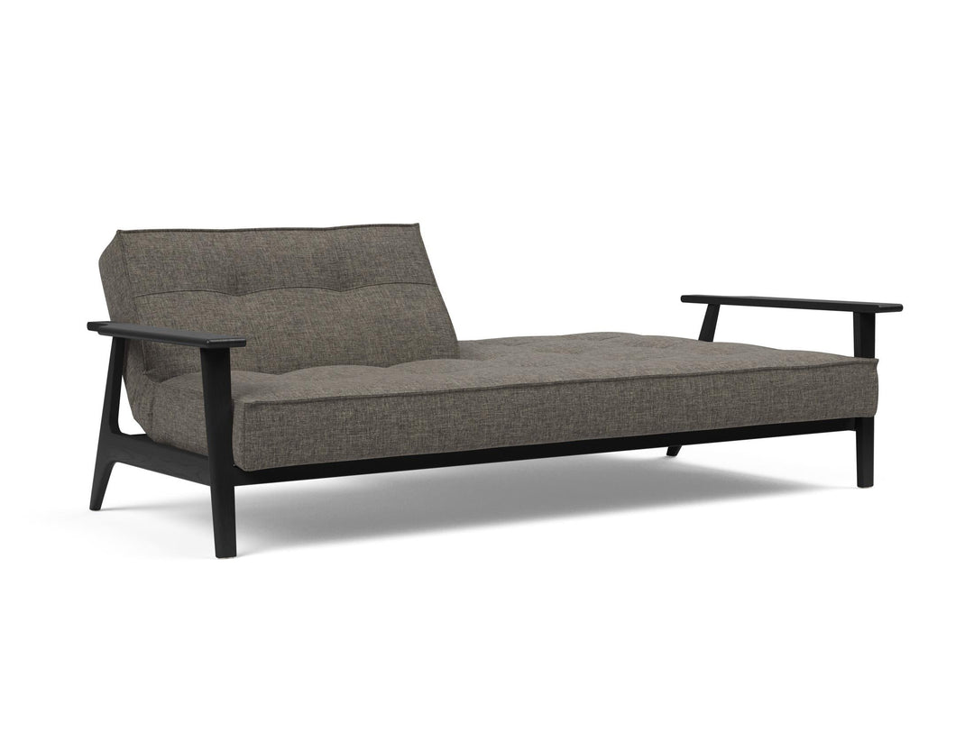 The Decorators: Canapea extensibila Splitback Smoked Oak Frej Flashtex Dark Grey 115x210cm