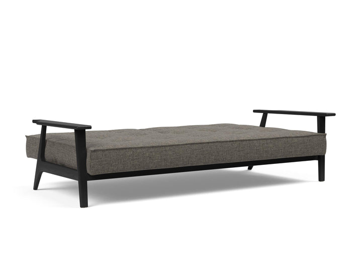 The Decorators: Canapea extensibila Splitback Smoked Oak Frej Flashtex Dark Grey 115x210cm