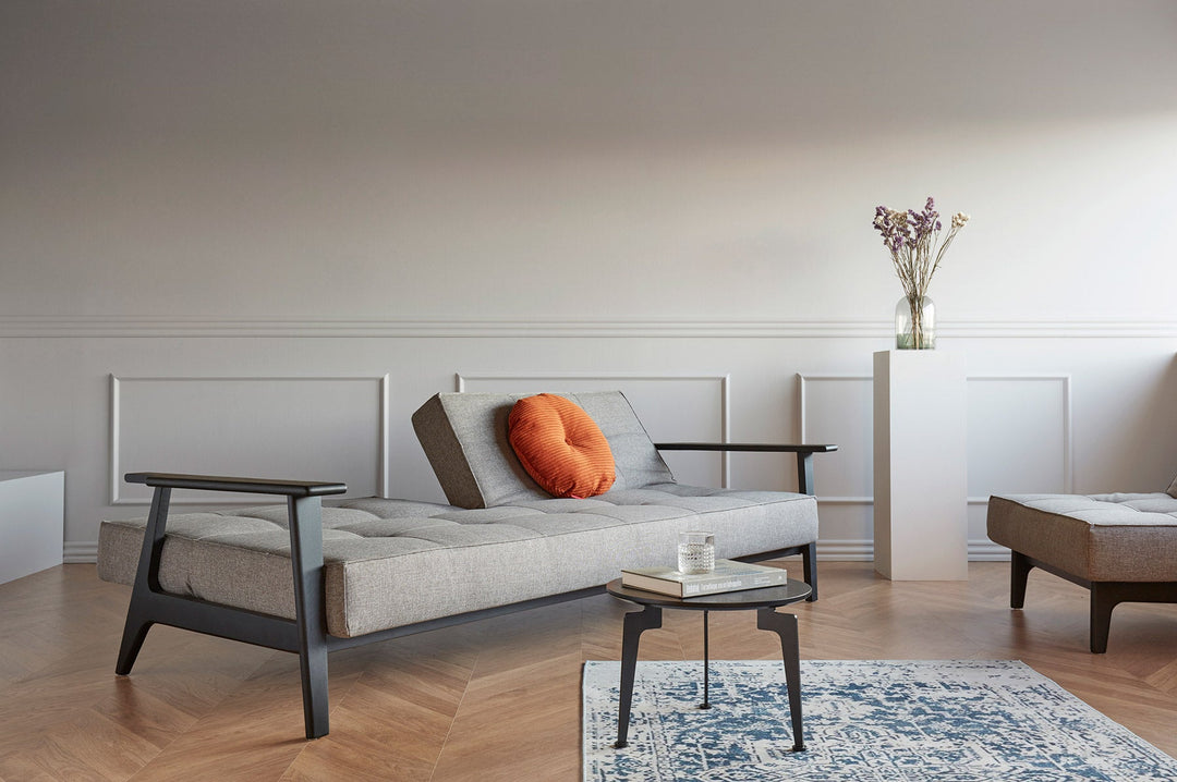 The Decorators: Canapea extensibila Splitback Frej Smoked Oak Mixed Dance Grey 115x210cm