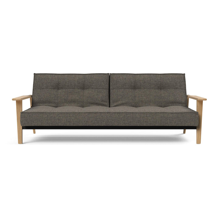The Decorators: Canapea extensibila Splitback Frej Oak Flashtex Dark Grey 115x210cm