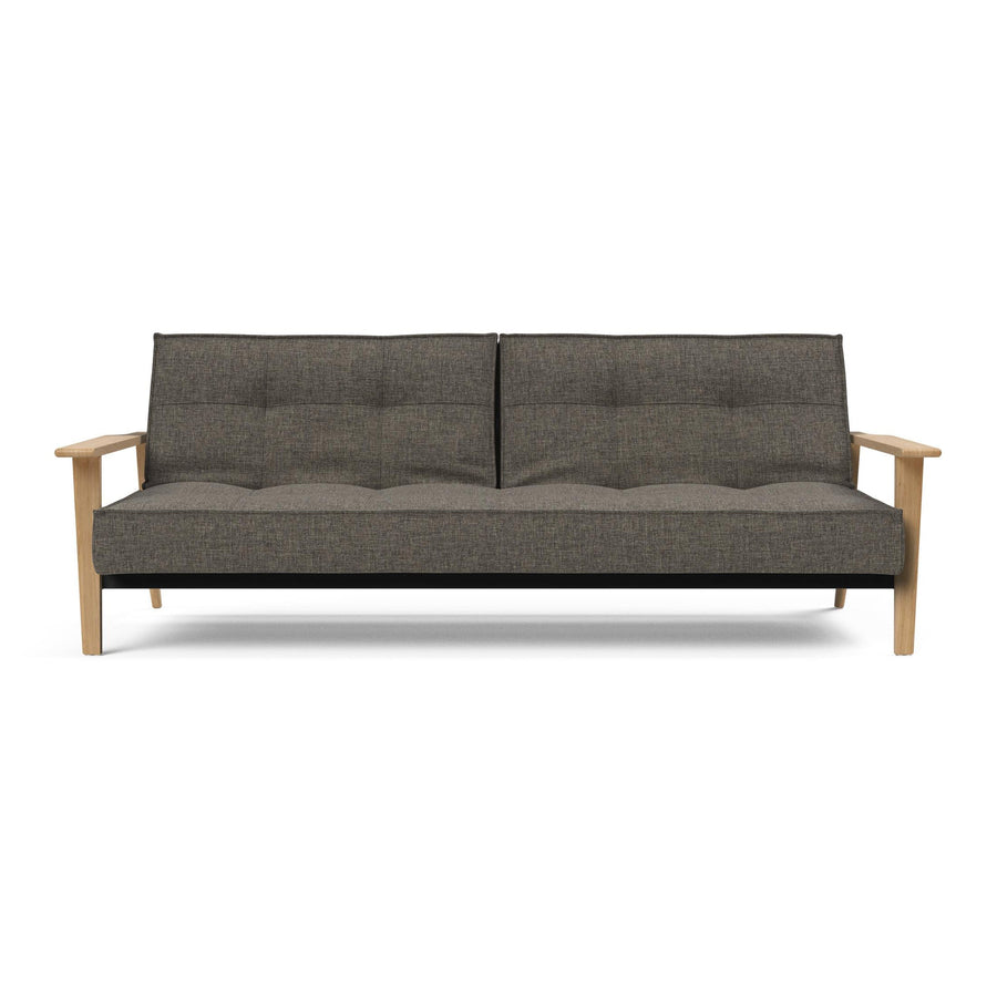 The Decorators: Canapea extensibila Splitback Frej Oak Flashtex Dark Grey 115x210cm