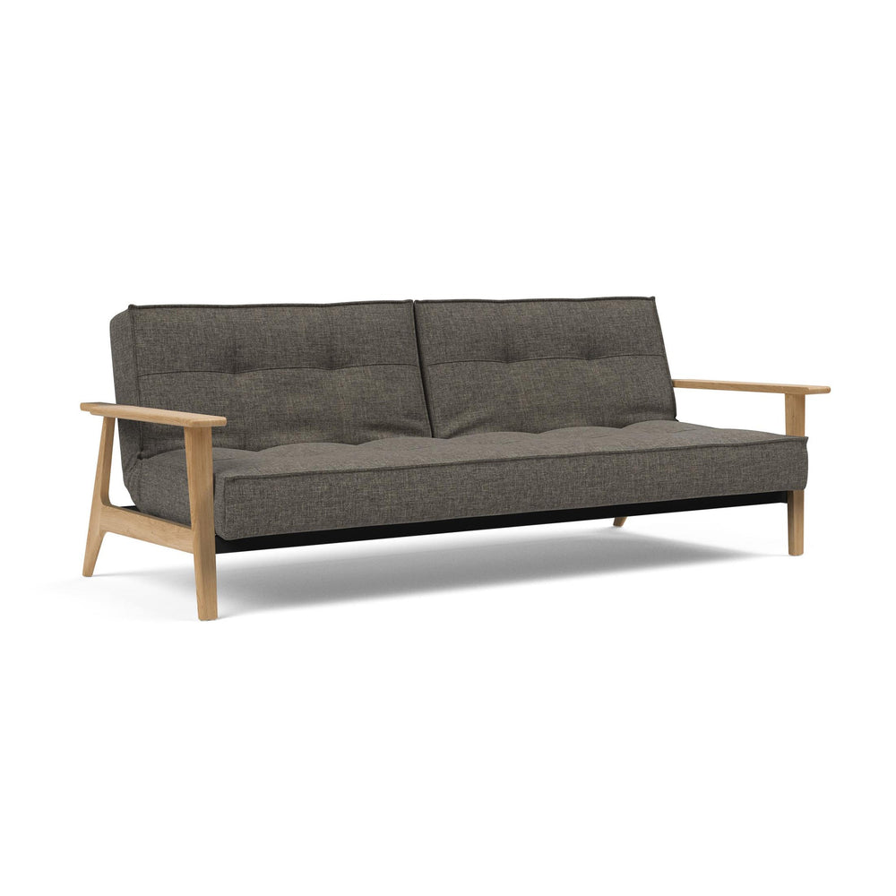 The Decorators: Canapea extensibila Splitback Frej Oak Flashtex Dark Grey 115x210cm