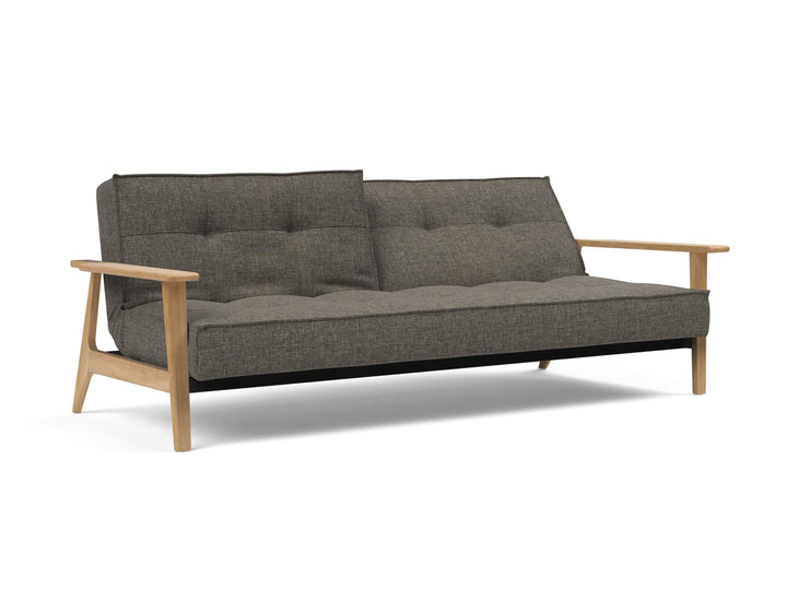 The Decorators: Canapea extensibila Splitback Frej Oak Flashtex Dark Grey 115x210cm