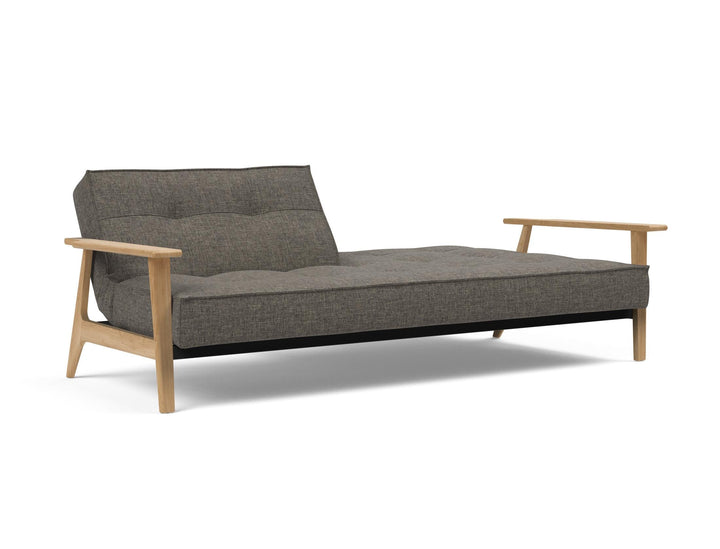 The Decorators: Canapea extensibila Splitback Frej Oak Flashtex Dark Grey 115x210cm
