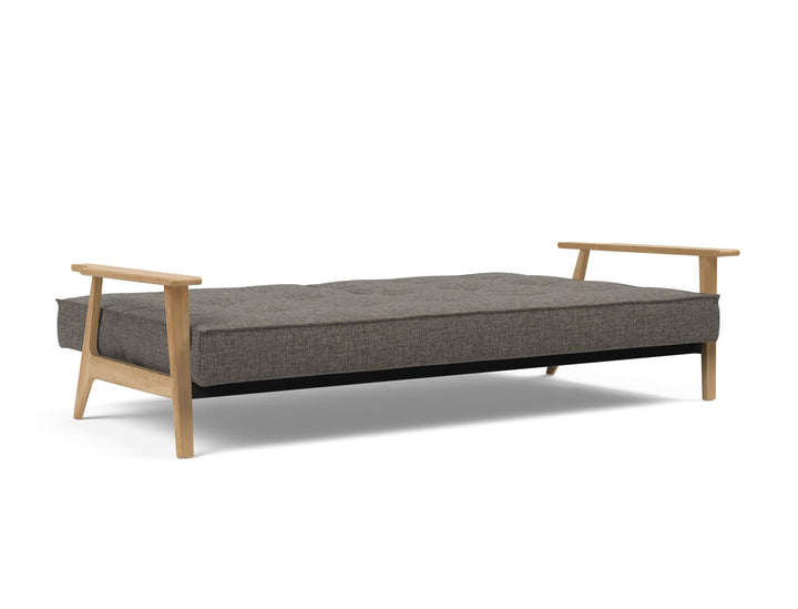 The Decorators: Canapea extensibila Splitback Frej Oak Flashtex Dark Grey 115x210cm