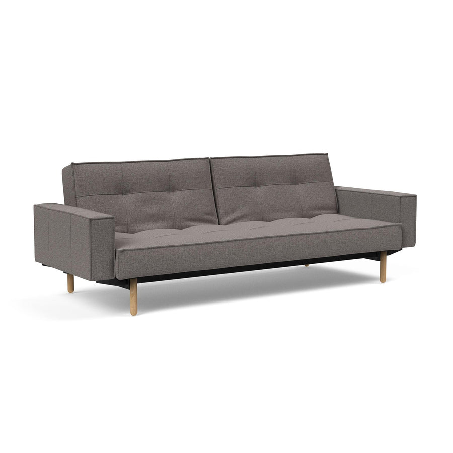 The Decorators: Canapea extensibila cu brate Splitback Stem Mixed Dance Grey 115x210cm