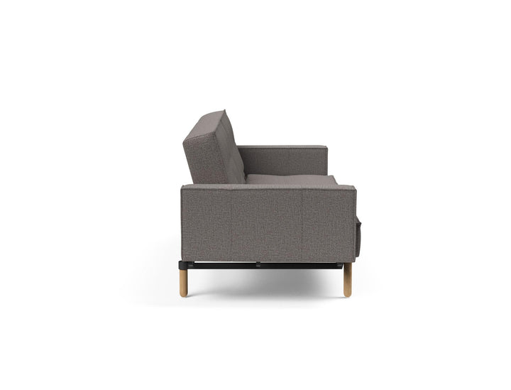 The Decorators: Canapea extensibila cu brate Splitback Stem Mixed Dance Grey 115x210cm