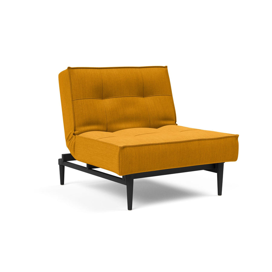 The Decorators: Fotoliu recliner Splitback Styletto Black Wood Elegance Burned Curry  115x90cm