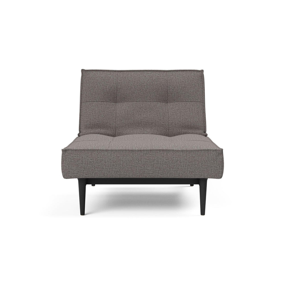 The Decorators: Fotoliu recliner Splitback Styletto Black Wood Mixed Dance Grey 115x90cm