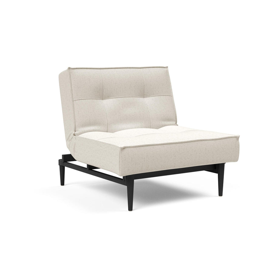 The Decorators: Fotoliu recliner Splitback Styletto Black Wood Boucle Off White 115x90cm