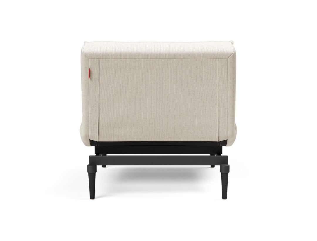 Fotoliu recliner Splitback Styletto Black Wood Boucle Off White 115x90cm